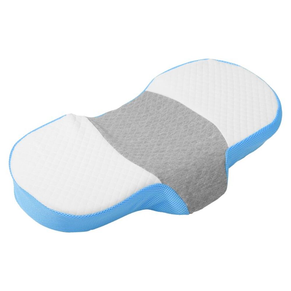 Memory Foam Polyester Cotton Home Neck Support Sleeping Pillow Blue